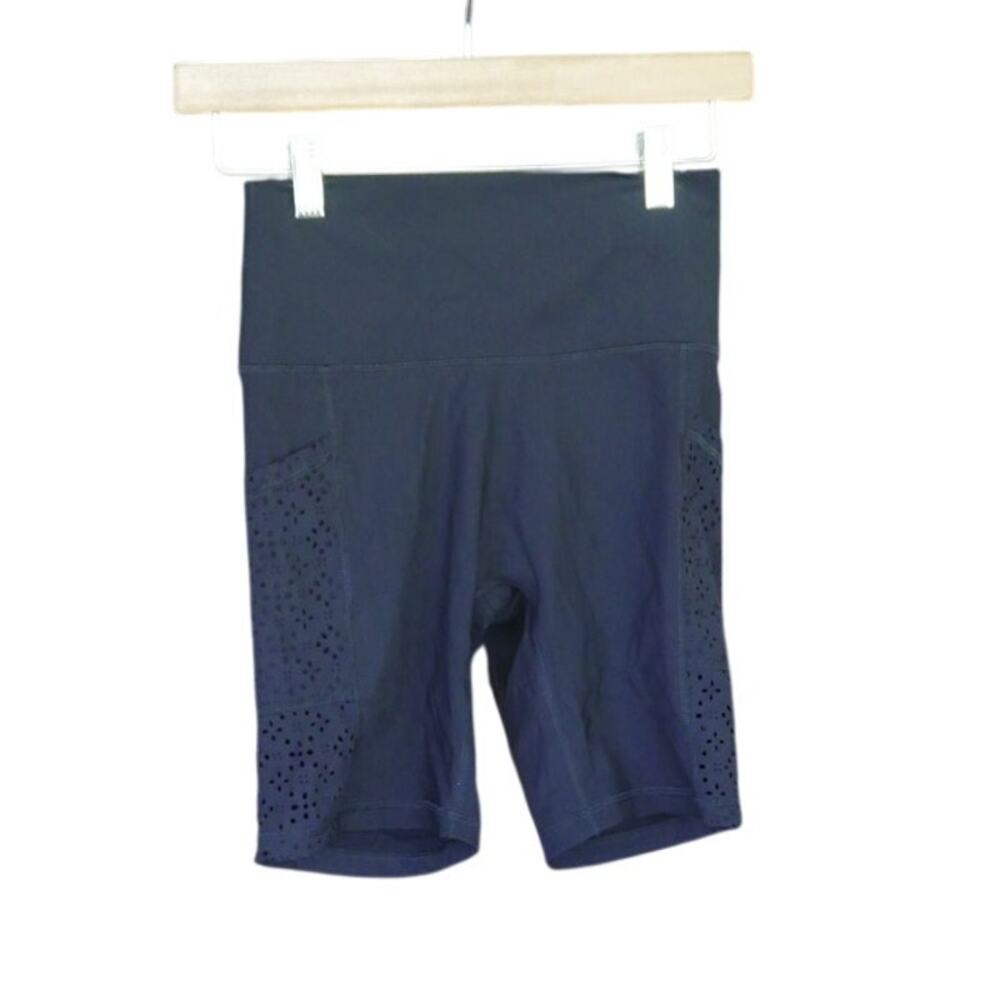 Aerie Black High Rise Biker Shorts with Cutout Detail | Athleisure Activewear